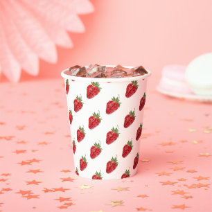 Moderne Strawberry Pattern Kinderdusche Pappbecher
