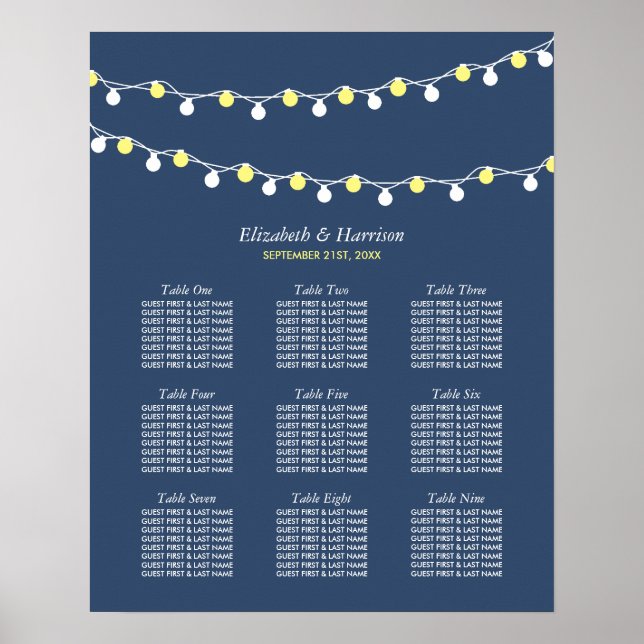 Moderne Streichleuchten, gelbe und weiße Sitzreihe Poster (Vorne)