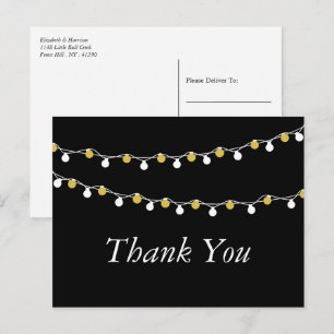 Moderne Streichlichter, White/Gold Hochzeit Vielen Postkarte