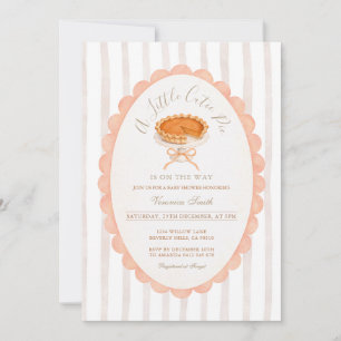 Moderne Streifen A Little Cutie Pie Baby Shower Einladung
