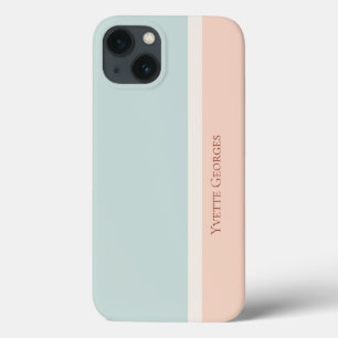 Moderne Streifen, Blauer und Pfirsichfarbblock Case-Mate iPhone Hülle