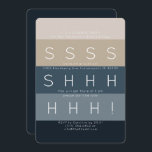 Moderne Streifen Blaues überraschendes Party Einladung<br><div class="desc">Ein modernes, farbenfrohes und unterhaltsames Design für ein überraschendes Party. Die Gestaltung ist in Blau- und Beigetönen gestaltet. Personalisieren Sie Ihre Vorder- und Rückseite mit Ihren Party-Informationen. Wenn Sie Hilfe, zusätzliche Farben oder Stücke benötigen, kontaktieren Sie mich bitte (Maria) über den Kontaktknopf unten oder direkt unter info@the52edit.com ... Ich bin...</div>