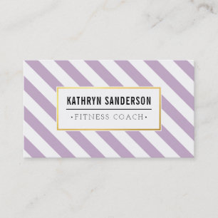 MODERNE Streifen Gold Logo Emblem Lavendel lila Visitenkarte