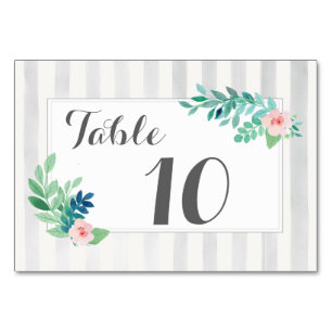 Moderne Streifen Hochzeitswasser Bohemisch Tischnummer
