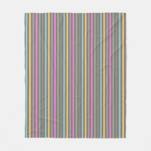 Moderne Streifen in Pastellfarben und Grautönen Fleecedecke