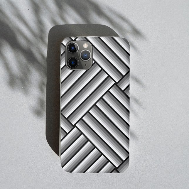 Moderne Streifen in Schwarz, Weiß und Grau - cool Case-Mate iPhone Hülle (Von Creator hochgeladen)