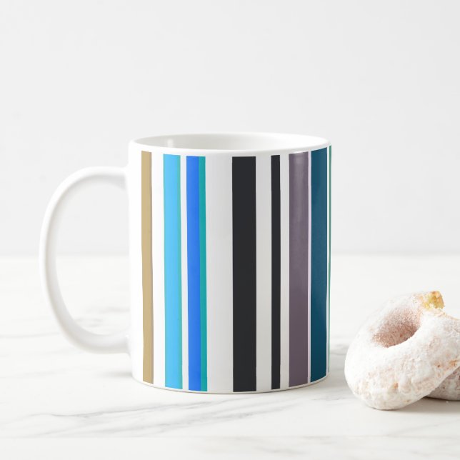 Moderne Streifen Kaffeetasse (Mit Donut)