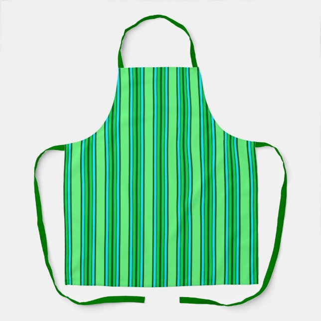 Moderne Streifen, Limettengrün und Aqua aus dem Mi Schürze (Vorderseite)