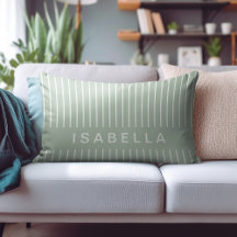 Moderne Streifen Minimal Sagegrün Personalisierter