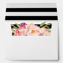 Moderne Streifen mit Blumen für 12x18 Einladungska