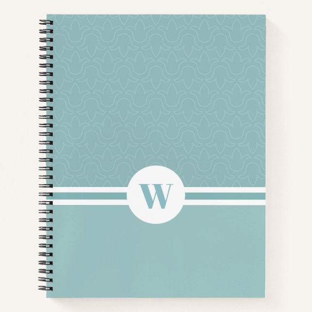 Moderne Streifen mit einfacher Blume Notizbuch (Vorderseite)