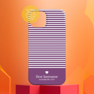 Moderne Streifen mit Heftmonogramm können Farbe be Case-Mate iPhone 14 Hülle