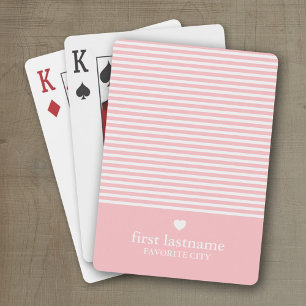 Moderne Streifen mit hochskaliger Herzmonogramm ro Spielkarten