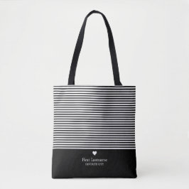 Moderne Streifen mit hochwertigem Herz-Monogramm-E Tasche
