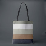 Moderne Streifen mit Monogram Earthy Tasche<br><div class="desc">Farbenfrohe trendige gestreifte Muster - mit harmonischen Farben in erdigen Farben. Personalisieren Sie Ihre Daten mit Ihrem Namen oder Monogramm. Wenn Sie es in verschiedenen Farben benötigen, klicken Sie bitte auf den Kontaktknopf unter der Produktbeschreibung, ich helfe Ihnen gerne.</div>