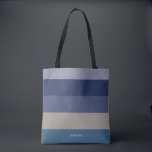 Moderne Streifen mit Monogramm-Farbtönen in Blau Tasche<br><div class="desc">Farbenfrohe trendige gestreifte Muster - mit harmonischen Farben in Blautönen. Personalisieren Sie Ihre Daten mit Ihrem Namen oder Monogramm. Wenn Sie es in verschiedenen Farben benötigen, klicken Sie bitte auf den Kontaktknopf unter der Produktbeschreibung, ich helfe Ihnen gerne.</div>