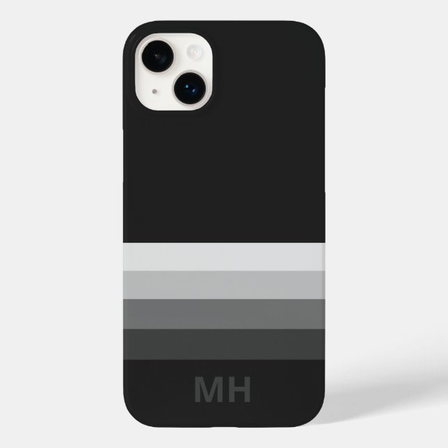 Moderne Streifen-Monogramm-iPhone-14-Hülle Case-Mate iPhone 14 Plus Hülle (Rückseite)