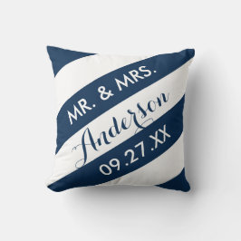 Moderne Streifen, Personalisiert, Kissen/Navy Kissen