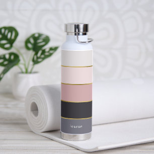 Moderne Streifen Personalisiert Trinkflasche