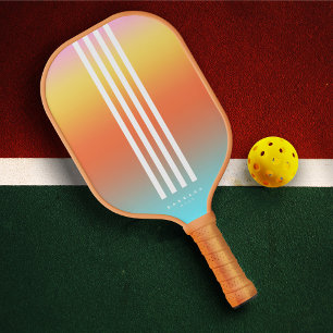 Moderne Streifen Pickleballer Gradient Sommerbräun Pickleball Schläger