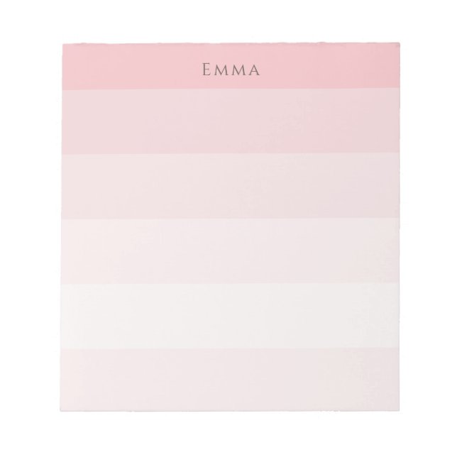 Moderne Streifen Pink Ombre Wasserfarbe schichten Notizblock (Vorderseite)