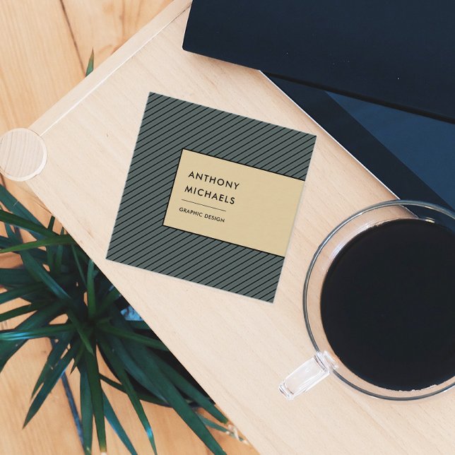 Moderne Streifen Quadratische Visitenkarte (Von Creator hochgeladen)