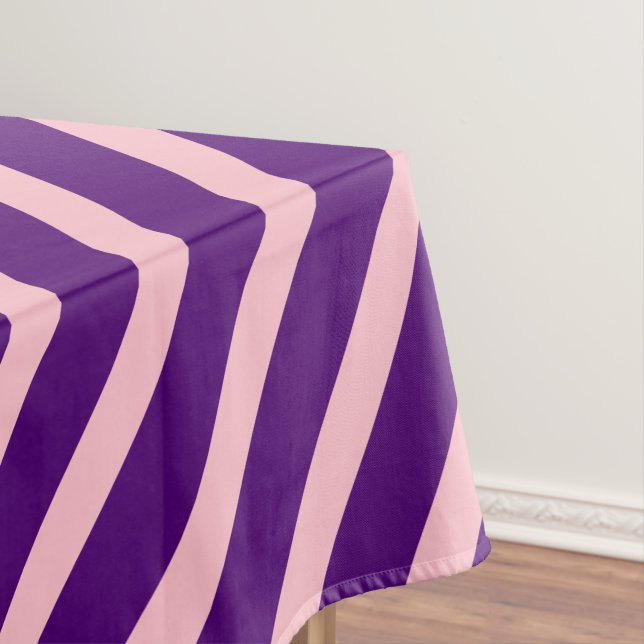 Moderne Streifen | Rosa und Lila gestrichen Tischdecke (Beispiel)