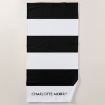 Moderne Streifen Schwarz-Weiß-Bezeichnung Monogram