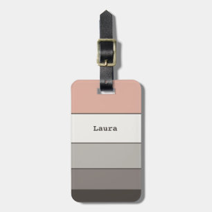Moderne Streifen Stilvoll Pink Gray Simple Young Gepäckanhänger