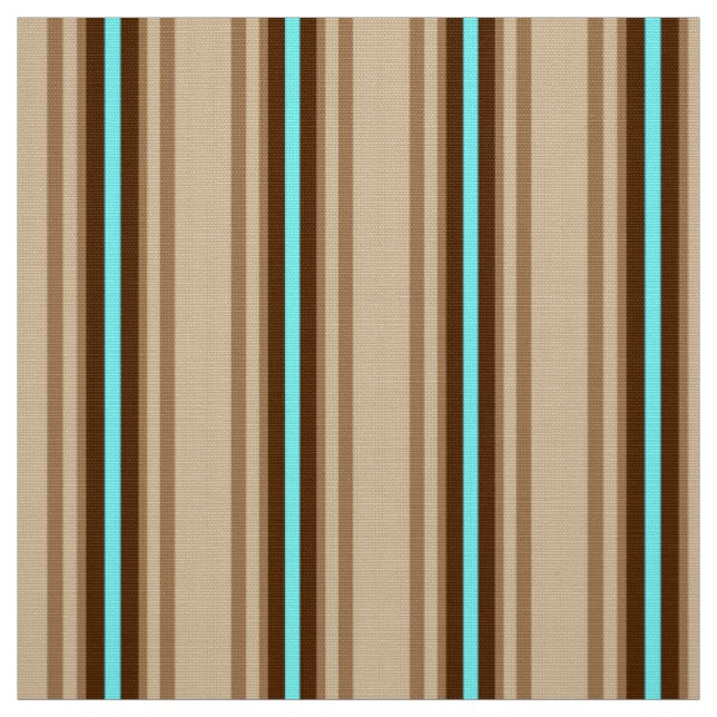 Moderne Streifen, Tan. Braun und Aqua Stoff (Muster)