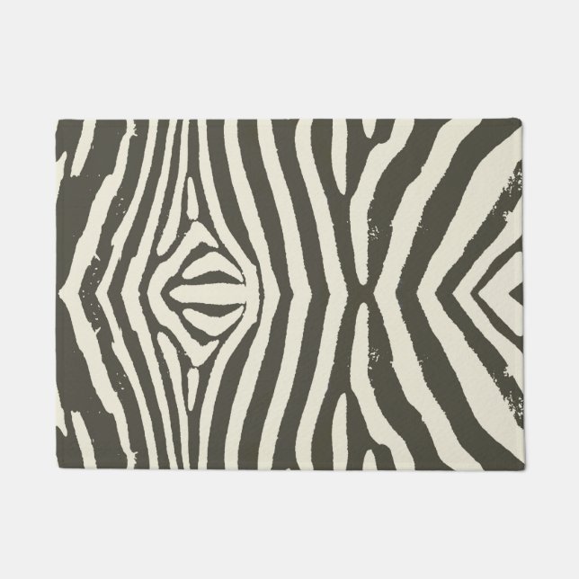 Moderne Streifen-Tierdruck-Pattern Fußmatte (Vorderseite)