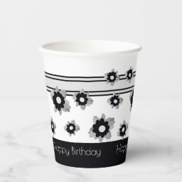 Moderne Streifen und Blumen Pappbecher