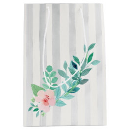 Moderne Streifen Wasserfarbe Bohemische Hochzeit Mittlere Geschenktüte