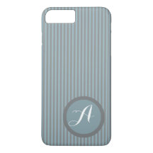 Moderne Strickblau Monogram Phone Case