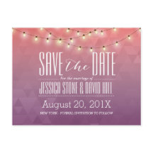 Moderne String Lights Elegante Hochzeit Save the D