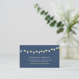 Moderne String Lights, Gelb/Weiß Wedding Website Begleitkarte