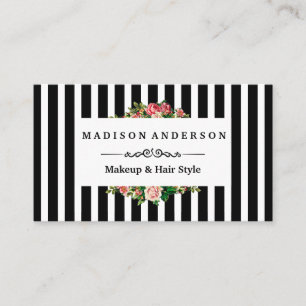 Moderne Strip Floral Business Card Visitenkarte