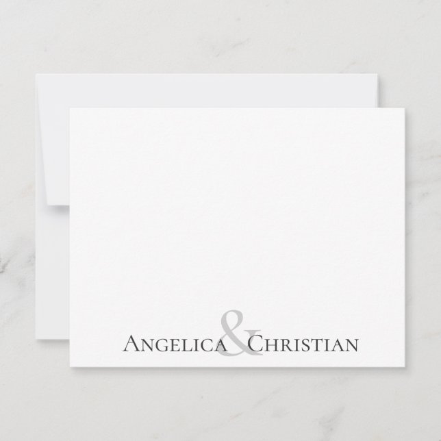 Moderne Stripes Paare Personalisiert Stationery Mitteilungskarte (Vorderseite)