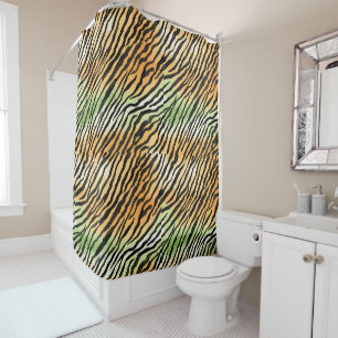 Moderne Stripte Tigerfelle Print big cats feline a Duschvorhang