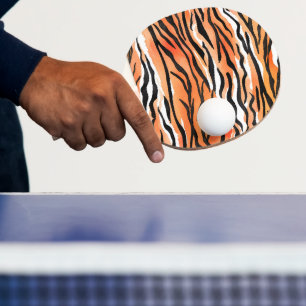Moderne Stripte Tigerfelle Print big cats feline a Tischtennis Schläger