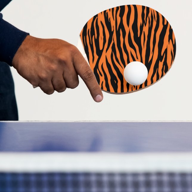 Moderne Stripte Tigerfelle Prinzessin Schwarz Tischtennis Schläger (InSitu)