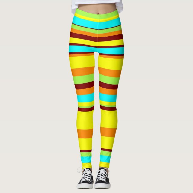 Moderne Stripteppiche aus dem Mittelalter Leggings (Vorderseite)
