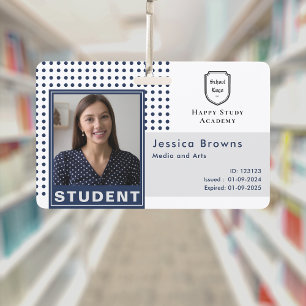 Moderne Studenten-ID-Foto Marineblaue Universität Ausweis