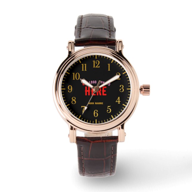 MODERNE, STYLISCH BROWN BROWN ÜBERPRÜFTE MARKENZEI ARMBANDUHR (Vorderseite)