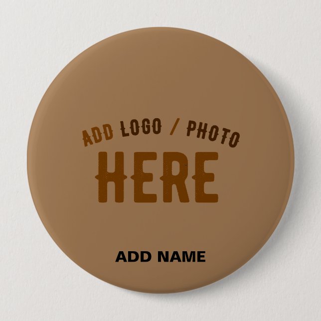 MODERNE, STYLISCH BROWN BROWN ÜBERPRÜFTE MARKENZEI BUTTON (Vorderseite)