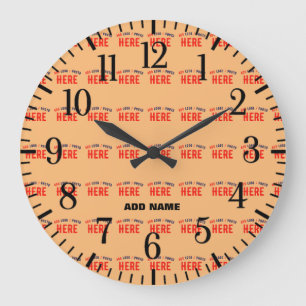 MODERNE STYLISCH-MODERNE CUSTOM PEACH ORANGE ÜBERP GROßE WANDUHR