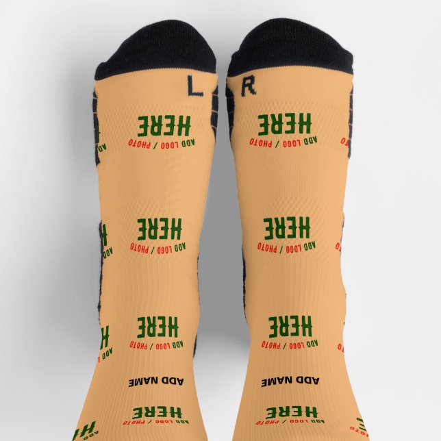 MODERNE STYLISCH-MODERNE CUSTOM PEACH ORANGE ÜBERP SOCKEN (Oben)