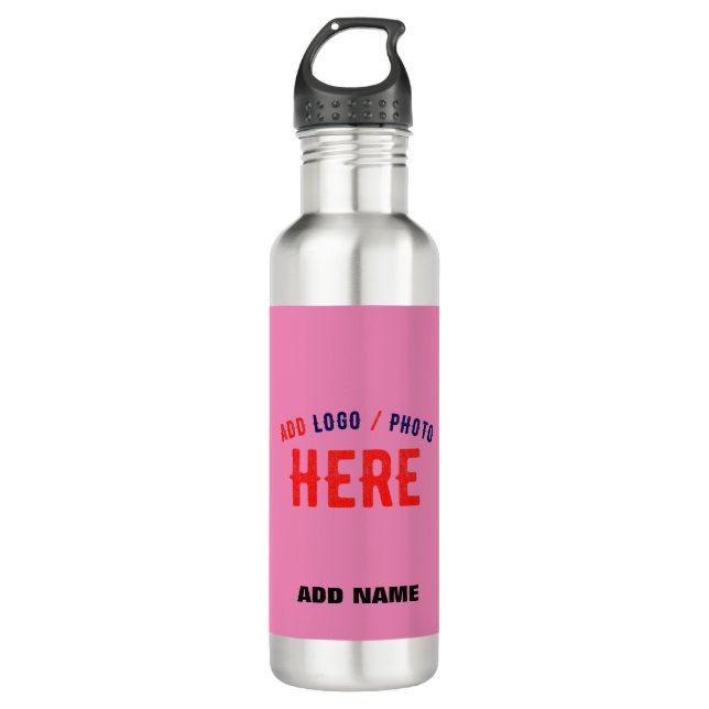 MODERNE, STYLISCH ZOLLBARE PINKE, ÜBERPRÜFT MARKIE EDELSTAHLFLASCHE (Vorderseite)