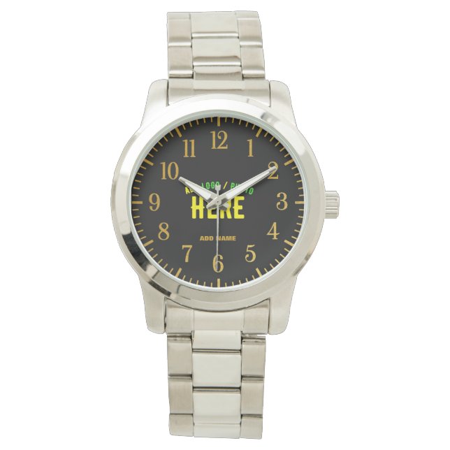 MODERNE, STYLISCH ZOLLBARE, SCHWARZE VERIFIZIERTE  ARMBANDUHR (Vorderseite)