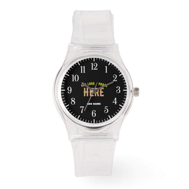 MODERNE, STYLISCH ZOLLBARE, SCHWARZE VERIFIZIERTE  ARMBANDUHR (Vorderseite)